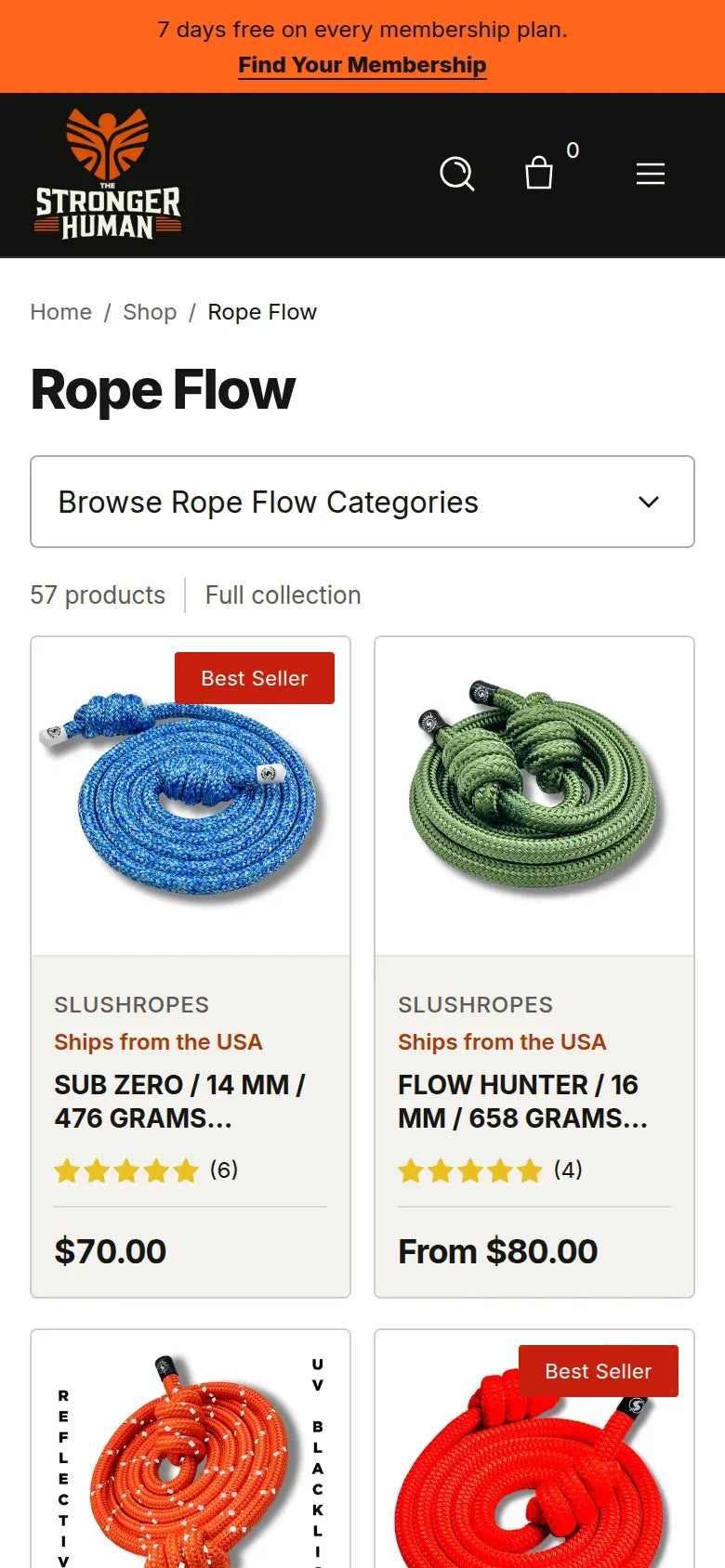 The Rope Flow collection on mobile